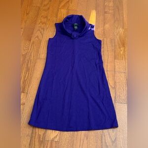 Alyn Paige Deep Purple Dress with Button Accent